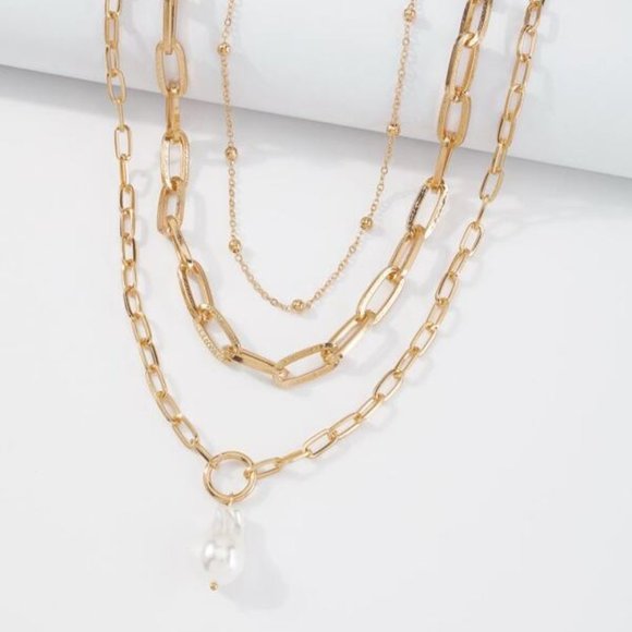 BOHO DOLLZ Multilayer Pendant Chain Necklace Set - Picture 2 of 4